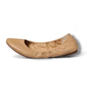 Lucky Brand Emmie Tan Leather Ballet Flats Neutral Nude Comfort Slip On Size 10
